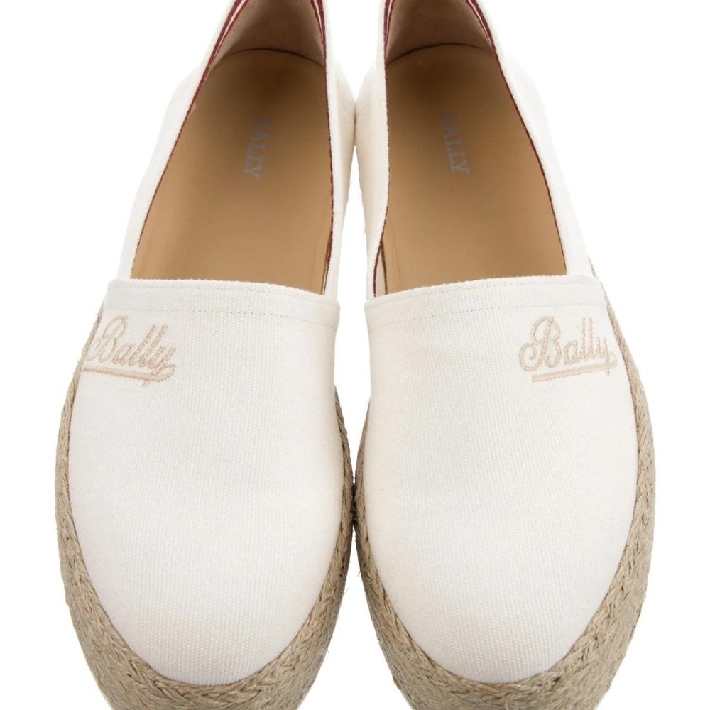 BALLY Canvas Embroidered Accent Espadrille Sneakers W/ BOX